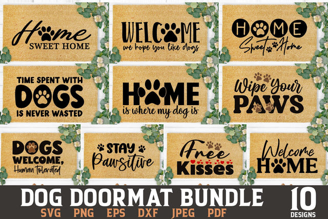 Dog Doormat SVG Bundle with 10 Quality Designs SVG Shine Green Art 