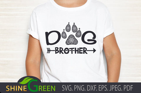 Dog Family Bundle SVG - Home, Dad, Mom, Brother, Sister - Paws Mandala SVG Shine Green Art 