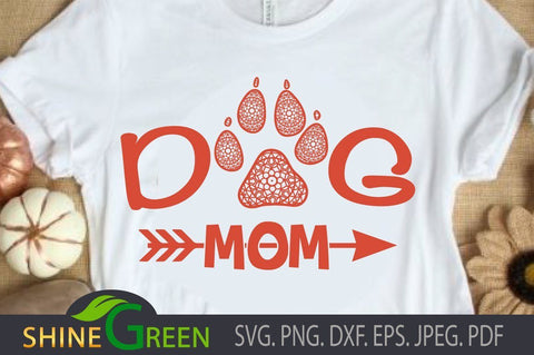 Dog Family Bundle SVG - Home, Dad, Mom, Brother, Sister - Paws Mandala SVG Shine Green Art 