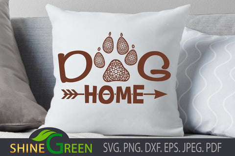 Dog Family Bundle SVG - Home, Dad, Mom, Brother, Sister - Paws Mandala SVG Shine Green Art 