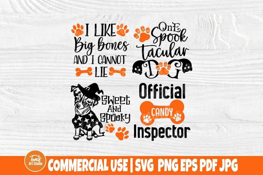 Dog Halloween Bandana SVG Bundle - Pumpkin Paw Print - Cut Files - 20 ...