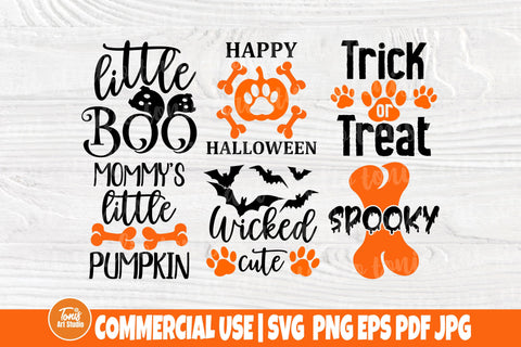 Dog Halloween Bandana SVG Bundle - Pumpkin Paw Print - Cut Files - 20 Funny Designs SVG TonisArtStudio 