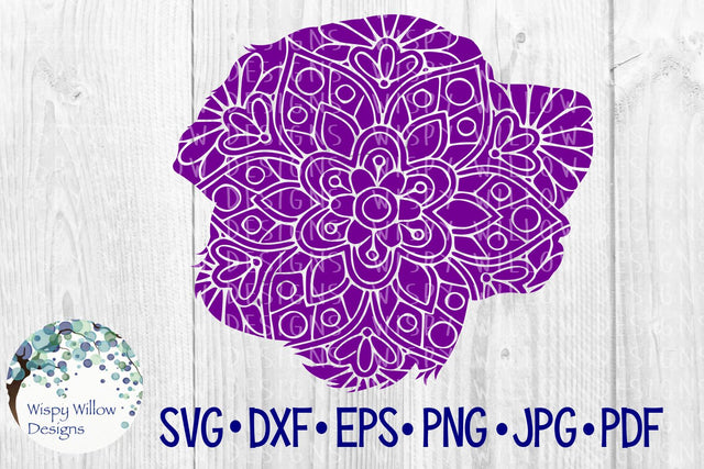 Dog Head Floral Mandala SVG Wispy Willow Designs 
