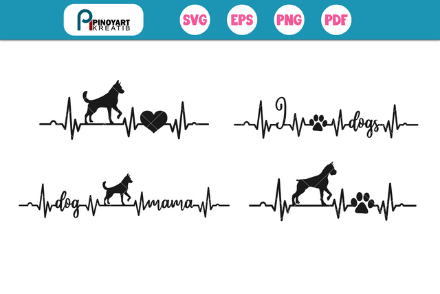 Dog Heartbeat Svg Bundle SVG Pinoyart Kreatib