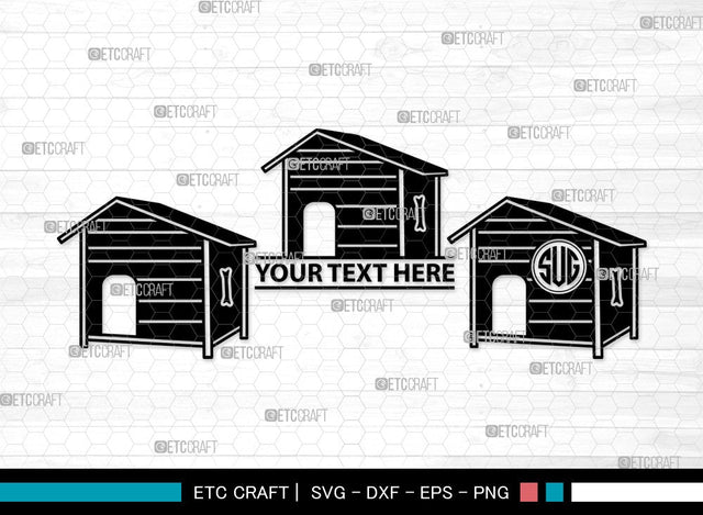 Dog House Monogram SVG Cut File | Dog Svg | Dog Paw Svg | Dog Bone Svg | Dog Home Clipart SVG ETC Craft 