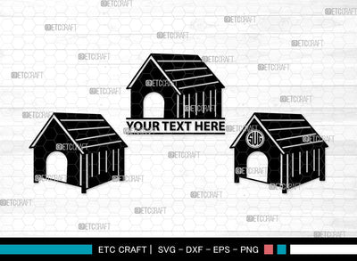 Dog House Monogram SVG Cut File | Dog Svg | Dog Paw Svg | Dog Bone Svg | Dog Home Clipart SVG ETC Craft 