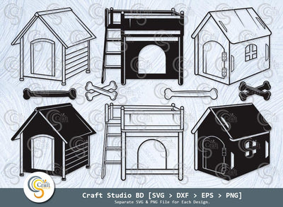 Dog House Silhouette, Dog Bone SVG, Pet House Svg, Dog Svg, Wooden House For Pets Svg, Dog House Svg Bundle SVG ETC Craft 