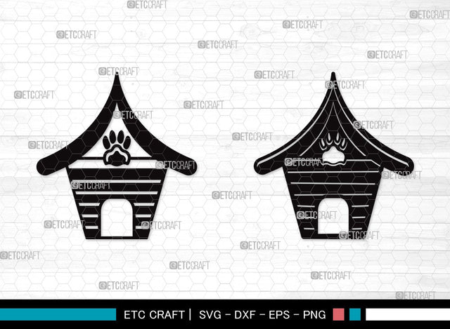 Dog House Silhouette | Dog House SVG | Dog Svg | Dog Paw Svg | Dog Bone Svg | Dog Home Silhouette SVG ETC Craft 
