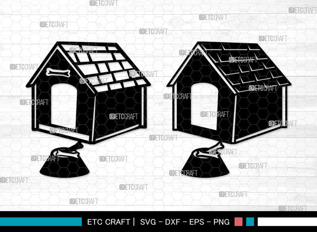 Dog House Silhouette | Dog House SVG | Dog Svg | Dog Paw Svg | Dog Bone Svg | Dog Home Silhouette SVG ETC Craft 