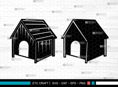Dog House Silhouette | Dog House SVG | Dog Svg | Dog Paw Svg | Dog Bone Svg | Dog Home Silhouette SVG ETC Craft 