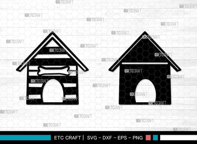 Dog House Silhouette | Dog House SVG | Dog Svg | Dog Paw Svg | Dog Bone Svg | Dog Home Silhouette SVG ETC Craft 