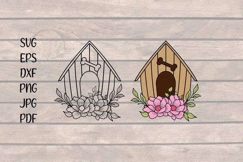 Dog House SVG, Floral Dog house svg SVG SmmrDesign 