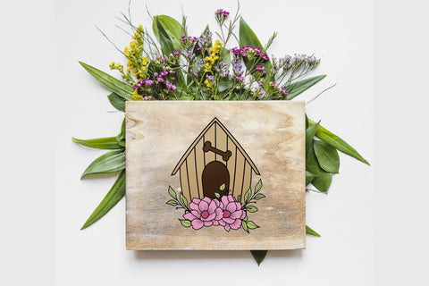 Dog House SVG, Floral Dog house svg SVG SmmrDesign 
