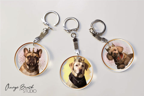Dog Keychain Sublimation Bundle, Dog Breeds Keyring Designs Sublimation OrangeBrushStudio 