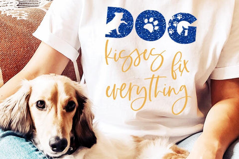 Dog Kisses Fix Everything - Pet SVG SVG Ikonart Design Shop 