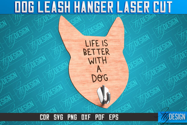 Dog Leash Hanger Laser Cut SVG | Laser Cut File | CNC Files SVG Fly Design 