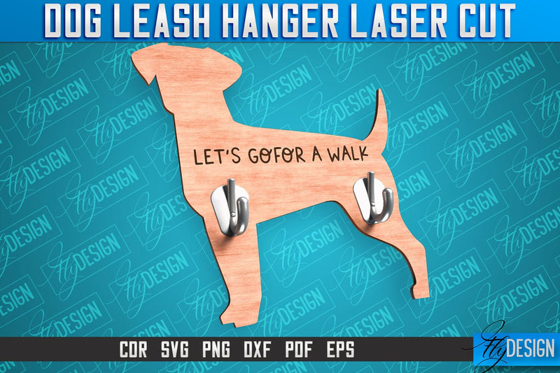Dog Leash Hanger Laser Cut SVG | Laser Cut File | CNC Files SVG Fly Design 