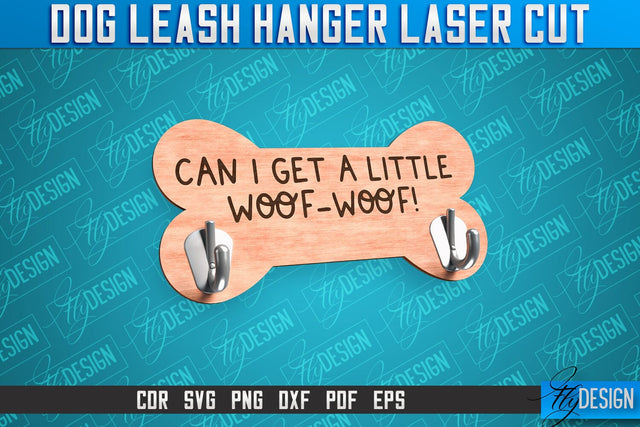 Dog Leash Hanger Laser Cut SVG | Laser Cut File | CNC Files SVG Fly Design 