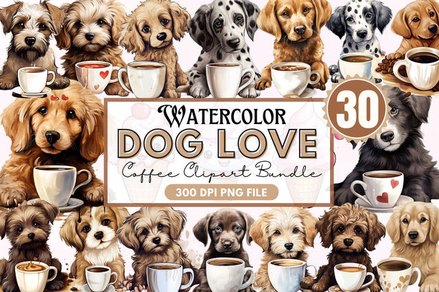 Dog Love Coffee Clipart Sublimation Regulrcrative 