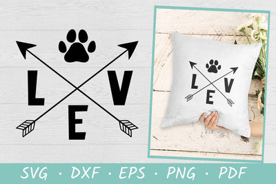 Dog Lover SVG | Paw print | Love pet SVG SVG Irina Ostapenko 