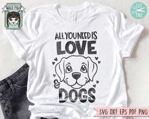 Dog Lover SVG, Valentines Day Dogs SVG, Love Dogs SVG, All you Need is Love and Dogs svg, Valentines Day svg, Dog Mom svg, Dog Lover png SVG Wild Pilot 