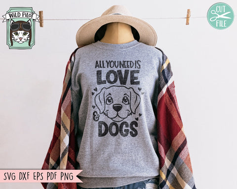 Dog Lover SVG, Valentines Day Dogs SVG, Love Dogs SVG, All you Need is Love and Dogs svg, Valentines Day svg, Dog Mom svg, Dog Lover png SVG Wild Pilot 