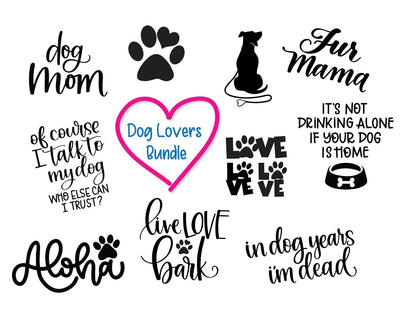 Dog Lovers Bundle 10 Designs Hand Lettered SVGs SVG Cursive by Camille 