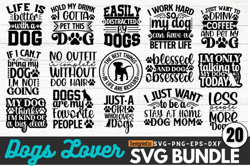 Dog Lovers SVG Bundle, Dog Mom SVG Bundle SVG DESIGNISTIC 