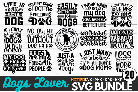 Dog Lovers SVG Bundle, Dog Mom SVG Bundle SVG DESIGNISTIC 