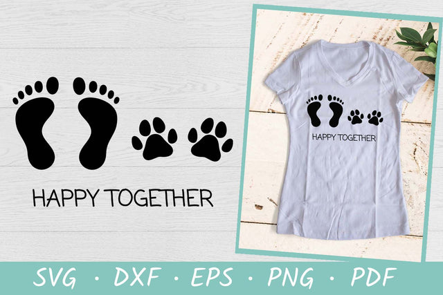 Dog Lovers SVG | Paw print | Dog Paw SVG | Happy Together SVG Irina Ostapenko 