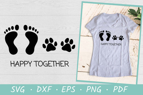 Dog Lovers SVG | Paw print | Dog Paw SVG | Happy Together SVG Irina Ostapenko 