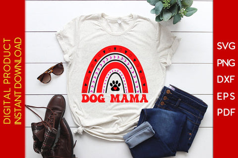 Dog Mama Rainbow Valentine's Day SVG PNG EPS Cut File SVG Creativedesigntee 