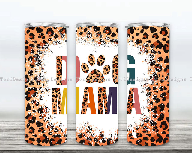 Dog Mama Tumbler Sublimation Design Download, Dog Mama Tumbler PNG, Seamless 20oz Skinny Tumbler Design PNG, Fur Mom Tumbler PNG Sublimation ToriDesigns 