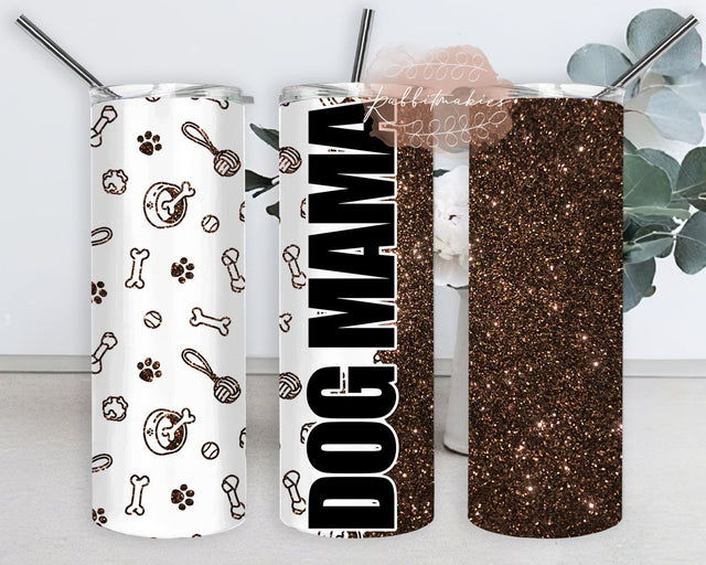 Dog Mama Tumbler Template, Mama 20oz Skinny Tumbler, Dog Lover Tumbler Design, Dog Mama Glitter Tumbler Wrap, Mother's Day Gift, Instant Download Sublimation Rabbitmakies 