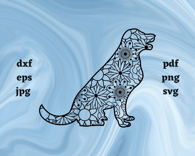 Dog Mandala SVG Cut File SVG Northern Light SVG 