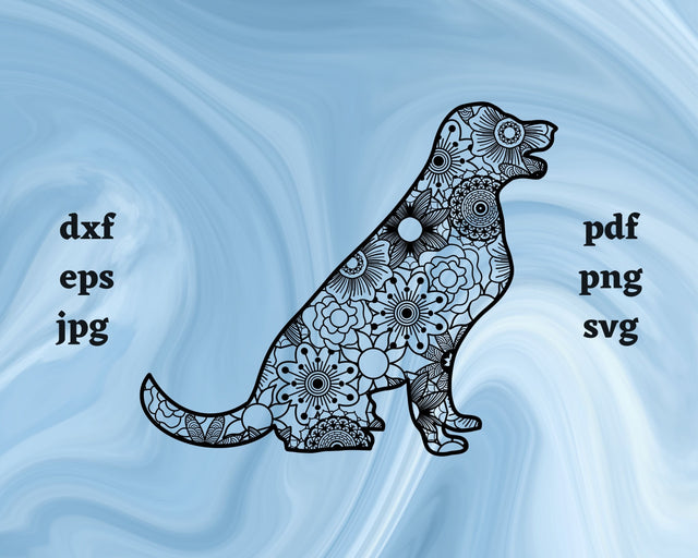 Dog Mandala SVG Cut File SVG Northern Light SVG 