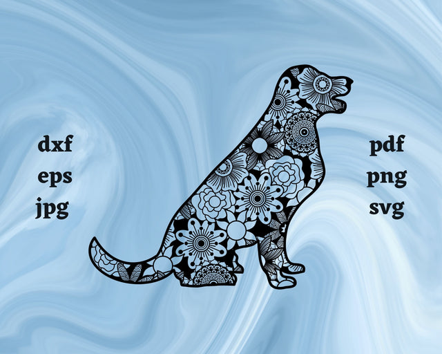 Dog Mandala SVG Cut File SVG Northern Light SVG 