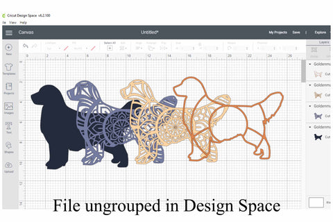 Dog Mandala SVG Layered Mandala Bundle 3 - 5 Dog Breeds SVG Digital Honeybee 