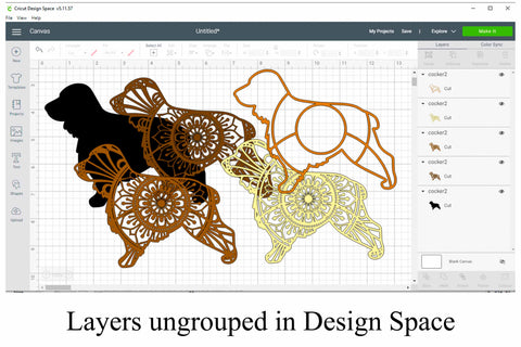 Dog Mandala SVG Layered Mandala Bundle 3 - 5 Dog Breeds SVG Digital Honeybee 