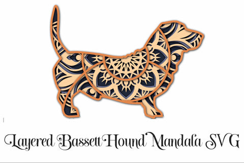 Dog Mandala SVG Layered Mandala Bundle Vol 1 - 5 Dog Breeds - Lab, Bassett, Pug, Bulldog, Beagle SVG Digital Honeybee 