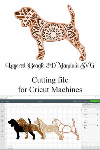 Dog Mandala SVG Layered Mandala Bundle Vol 1 - 5 Dog Breeds - Lab, Bassett, Pug, Bulldog, Beagle SVG Digital Honeybee 
