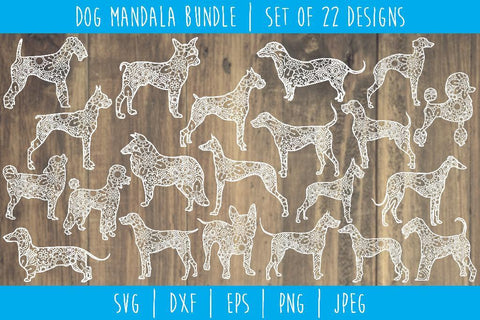 Dog Mandala Zentangle Bundle Set of 22 - SVG SVG SavoringSurprises 