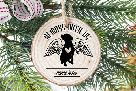 Dog Memorial Ornament SVG Angel Dog Christmas Round Ornament SVG OrangeBrushStudio 