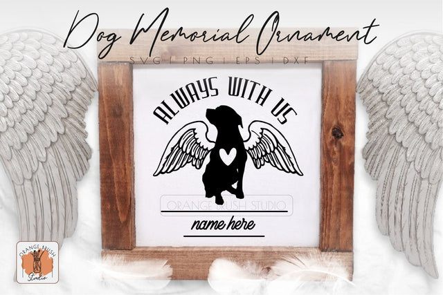 Dog Memorial Ornament SVG Angel Dog Christmas Round Ornament SVG OrangeBrushStudio 