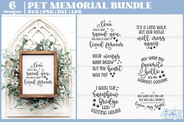 Dog Memorial SVG | Cat Memorial SVG | Pet Memorial Bundle SVG Carla C Designs 