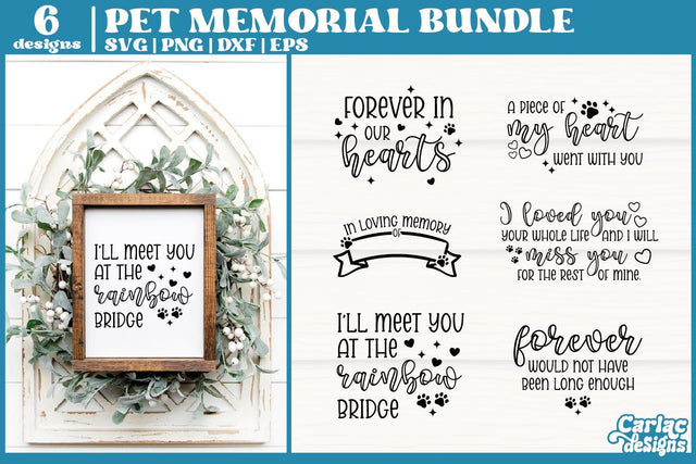 Dog Memorial SVG | Cat Memorial SVG | Pet Memorial Bundle SVG Carla C Designs 
