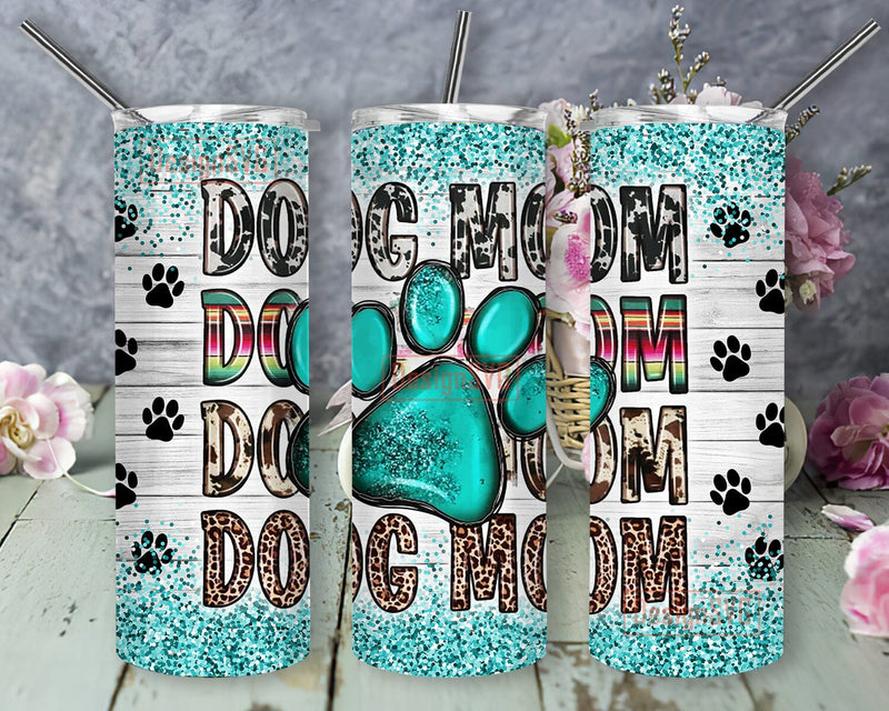 Dog Mom 20oz Sublimation Tumbler Designs, Mother's Day Png, Glitter Leopard Dog Mom Tumbler, Leopard Print Tumbler Sublimation DesignSVG 