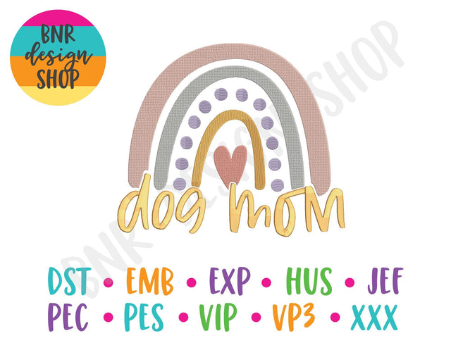 Dog Mom Boho Rainbow Machine Embroidery Design Embroidery/Applique DESIGNS BNRDesignShop 