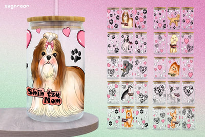 Dog Mom Can Glass Wrap Sublimation Bundle Sublimation SvgOcean 
