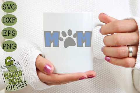 Dog Mom / Cat Mom Paw Print SVG File SVG Crunchy Pickle 